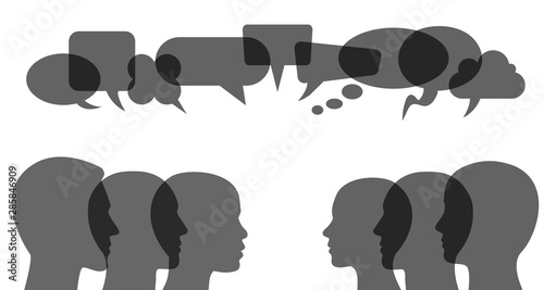 People speech, discussion, meeting, dialogue - stock vector