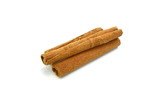Cinnamon sticks isolated on white background with shadow. Spice Cinnamon sticks.
