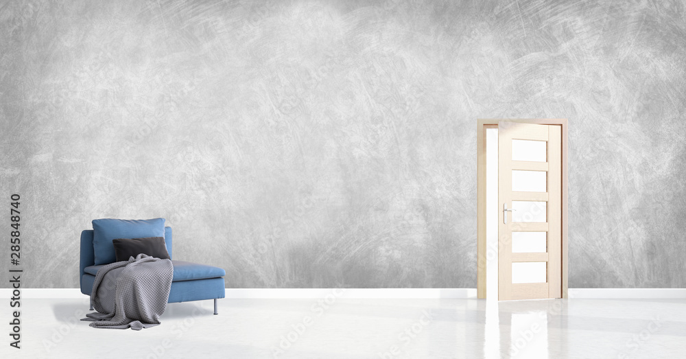 large luxury modern bright interiors room illustration 3D rendering