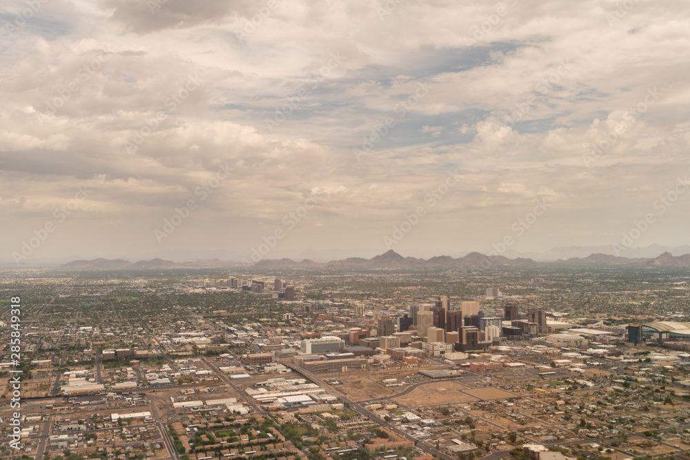Aerial View of Downtown Phoenix Arizona Buildings