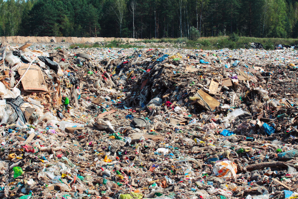 Garbage pile in trash landfill or dump