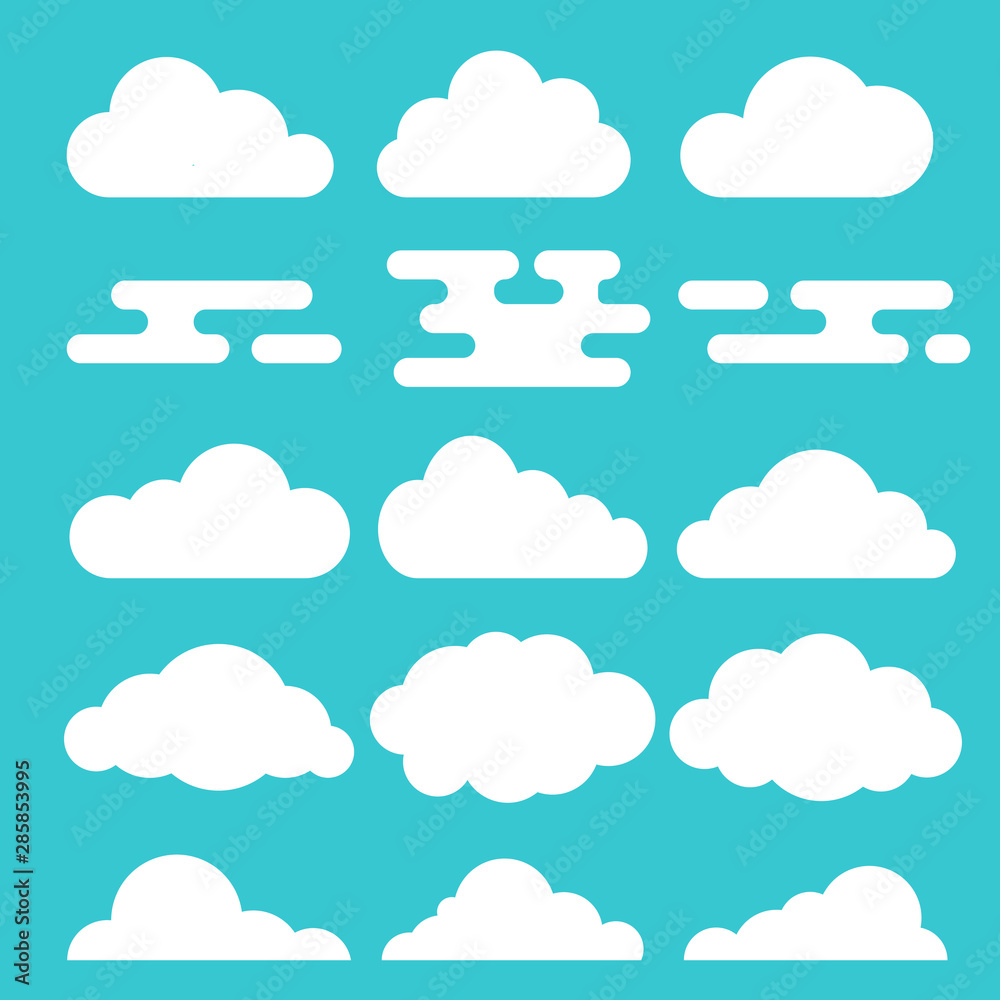 Vector illustration of white clouds