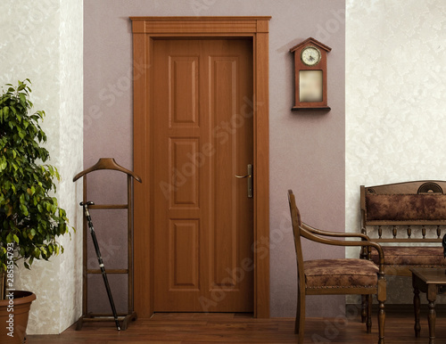 close up for wooden door