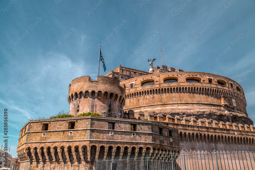 Castel Sant'Angelo, medieval castle along the Tiber River in Rome, Italy