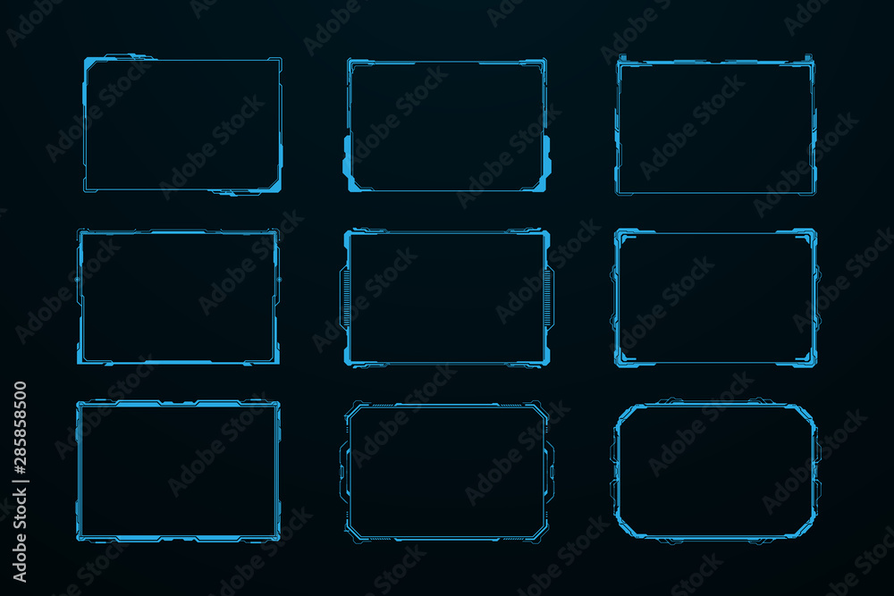 abstract sci fi frame template layout design concept background. vector illustration