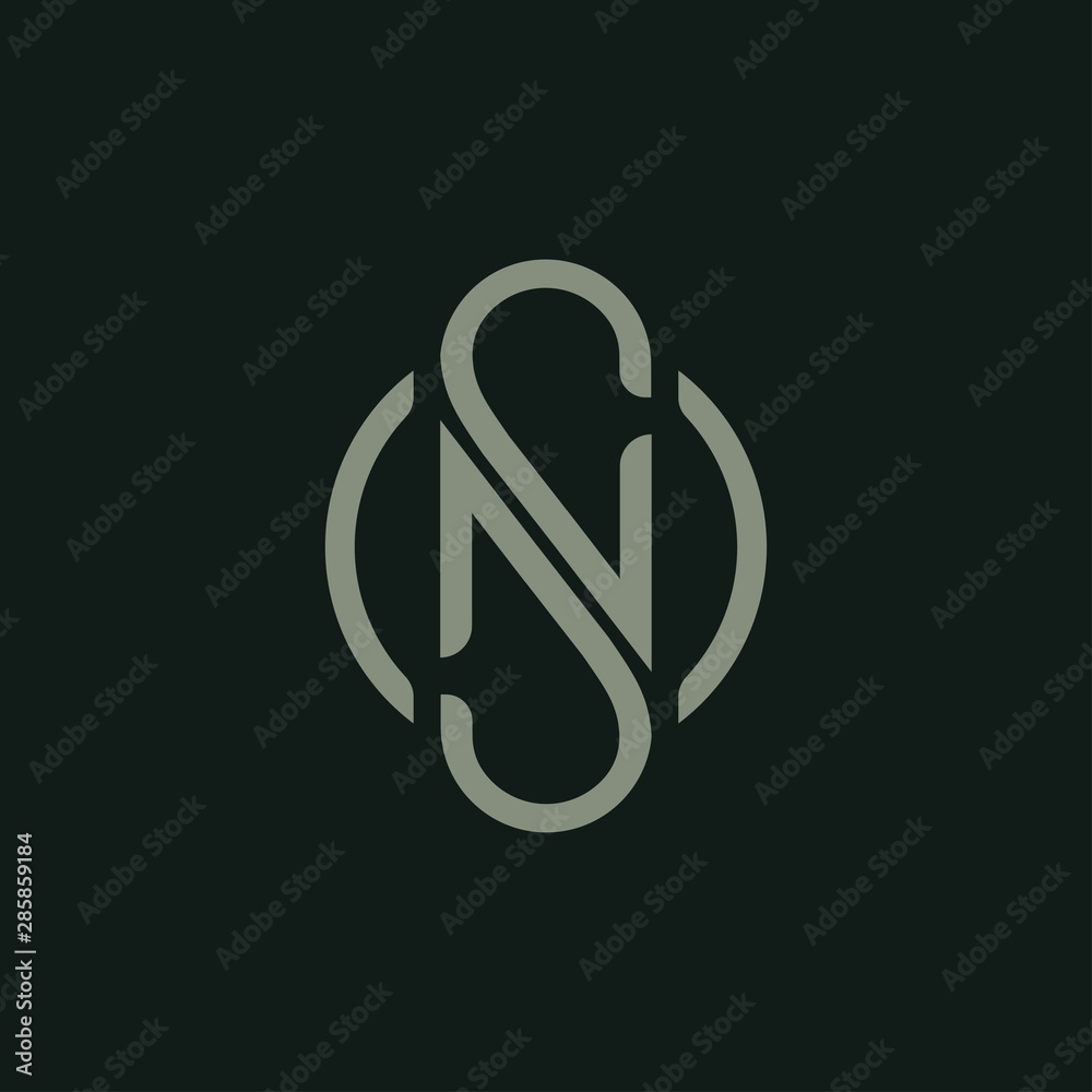 Letter N S icon logo design template.creative initial S N symbol ...
