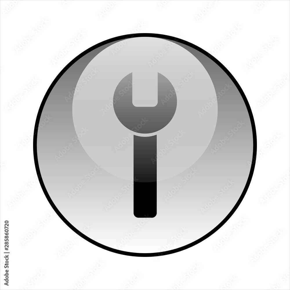 Settings glass icon vector design. Wrench icon Settings glass icon vector design. Wrench icon