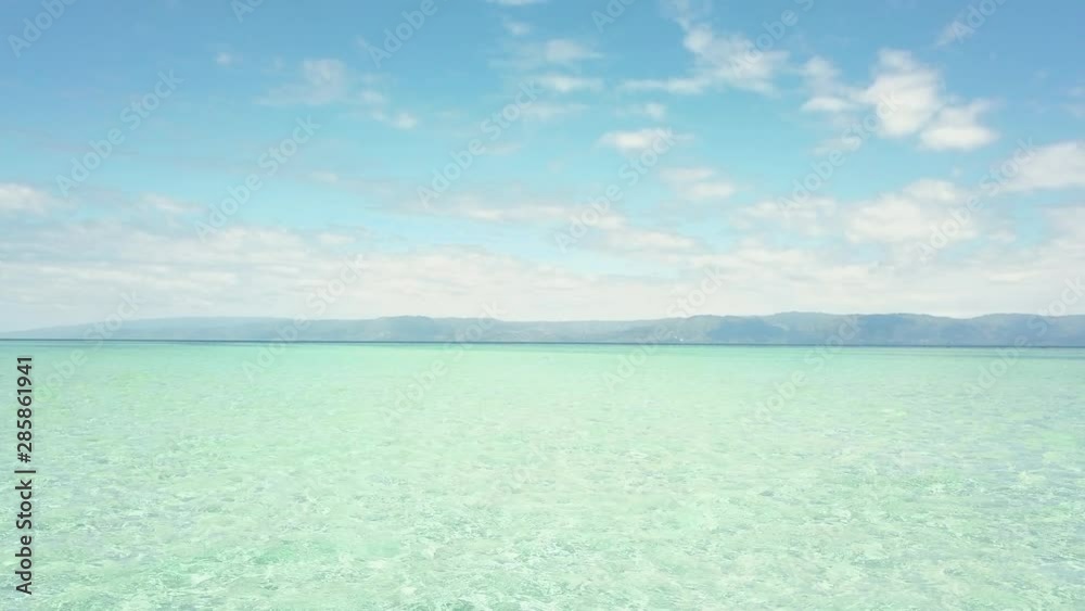 Drone point of view of stunning seascape in summer season in Phililippines.
