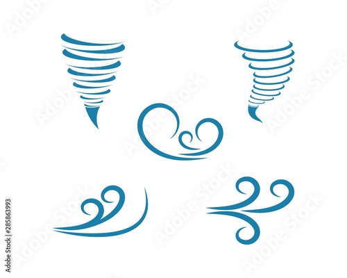 Fototapet wind icon logo vector illustration