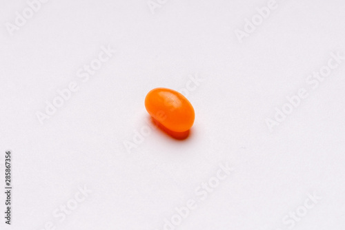 colorful jelly beans candies white background Top view