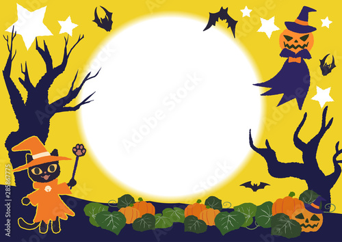 ハロウィン にぎやか 丸フレーム Stock Vector Adobe Stock