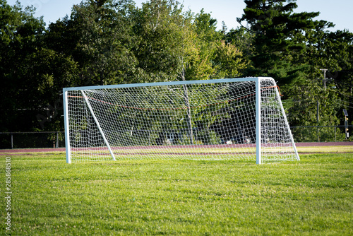 Soccer Net Goal Up Close In Maine 