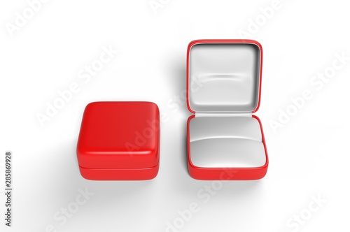 Blank Small Ring Jewelry Box For Branding. 3d render illustration.