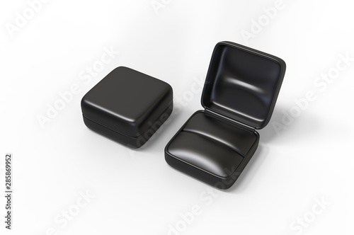 Blank Small  Ring Jewelry Box For Branding. 3d render illustration.