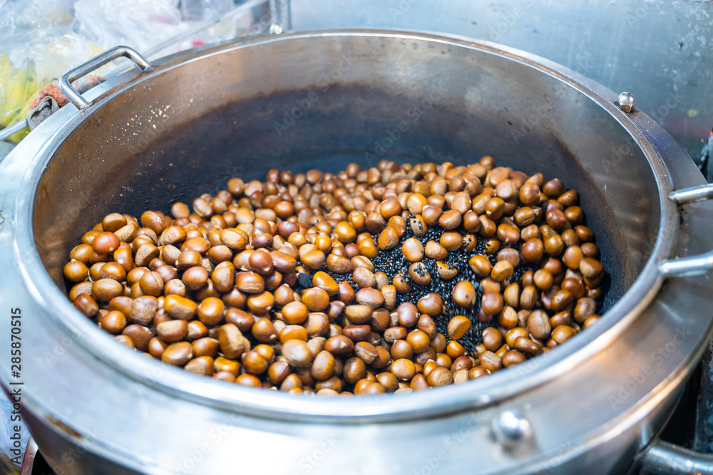cooking chestnuts in chestnut roasting machine cooking chestnuts in chestnut roasting machine