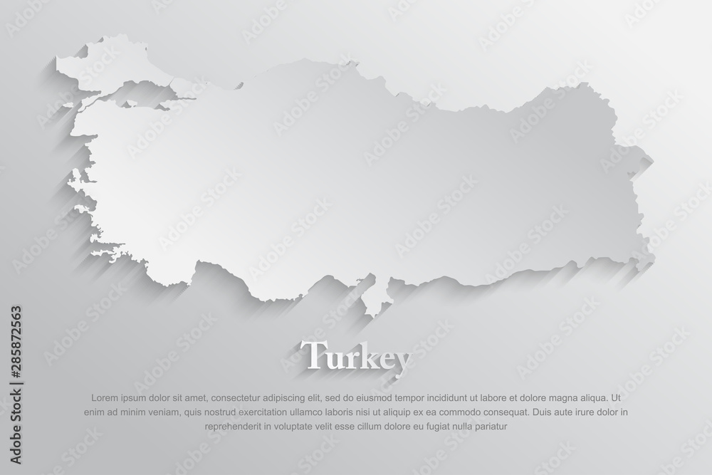 Turkey country map flat background vector template