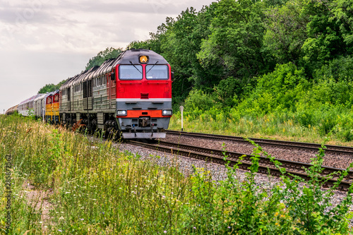 Train running on rails