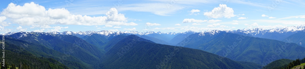Beautiful  mountains in Olympic National Park in summer in Washington, near Seattle	
