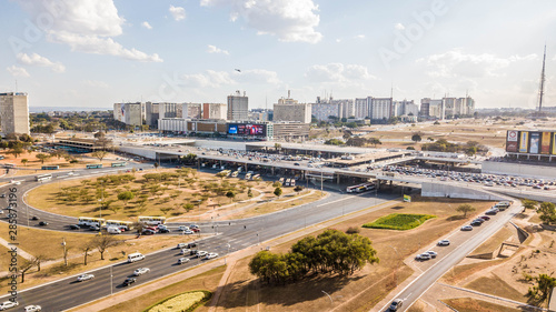 A beautiful aerial view of Brasilia bus station in Brasilia, Brazil