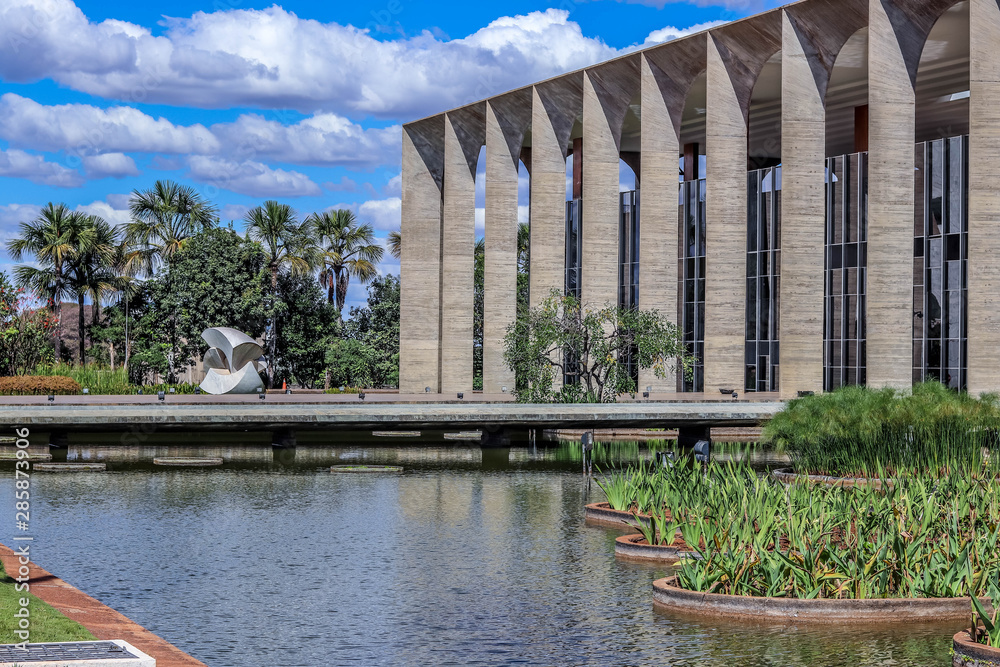 A beautiful view of Itamaraty Palace building in Brasilia, Brazil
