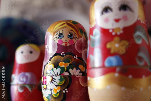 A beautiful view of russian matryoshka dolls