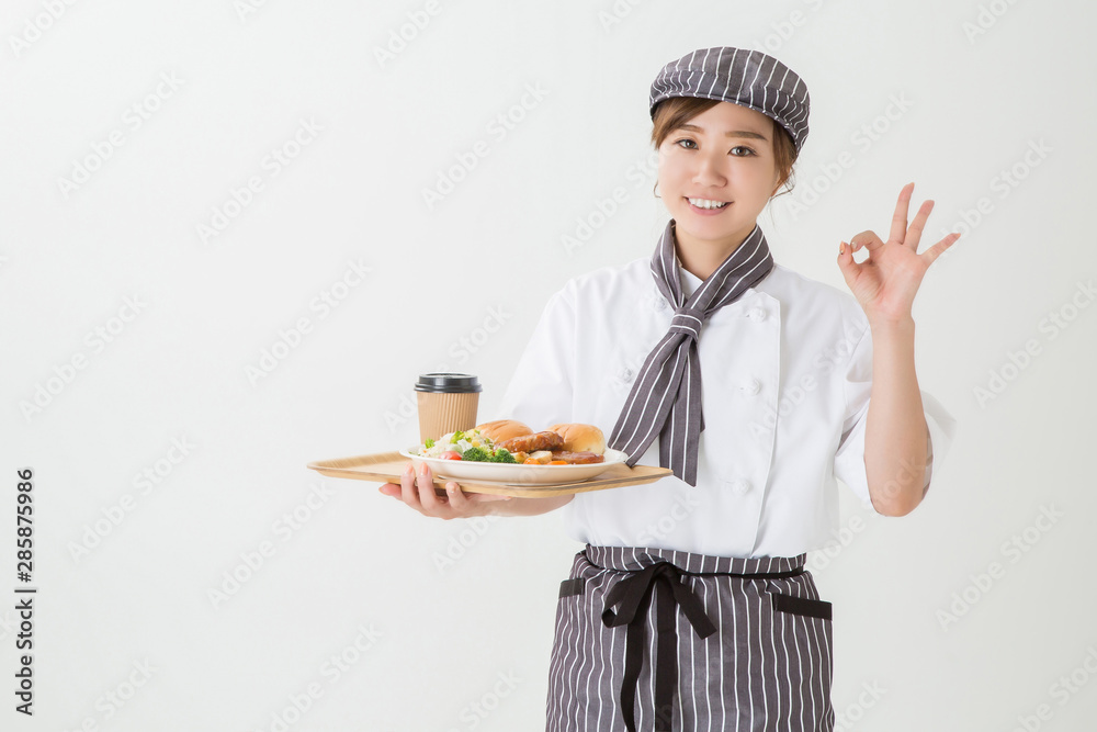 コックコートを着た女性 コックコートを着た女性