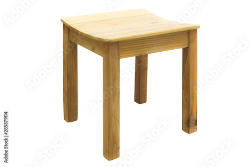 Wood stool isolate on white background