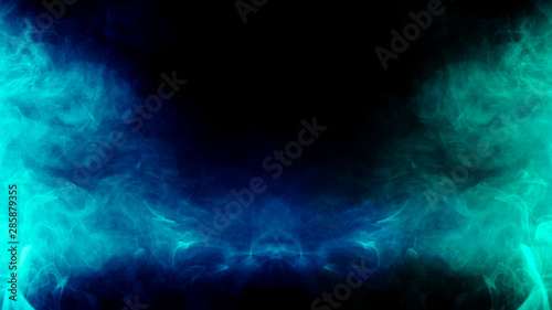 Abstract art colored smoke on black isolated background