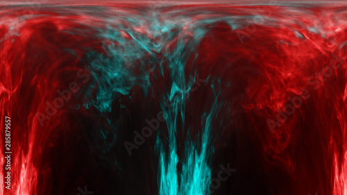 Abstract art colored smoke  on black isolated background