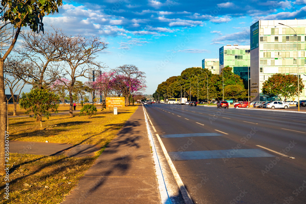 A beautiful view of Ministries Esplanade in Brasilia, Brazil