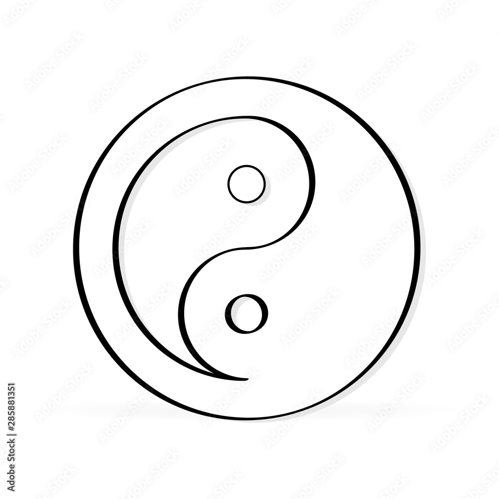 Sign of Chinese philosophy of the symbol of Confucianism. Icon
