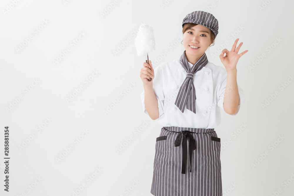 Naklejka premium コックコートを着た女性