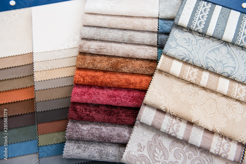 Obraz na plátně Assorted selection of fabric color swatches