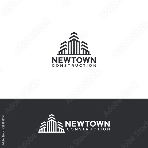 Building logo template for real estate agency, construction company and hotels