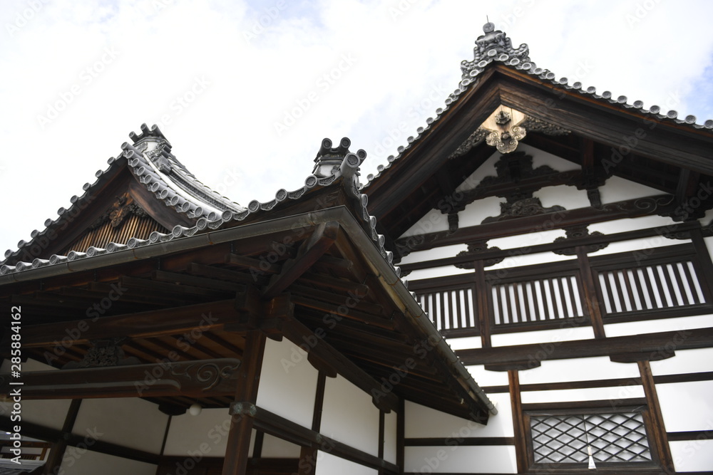 Part of Japanese-style building/temple, Osaka, Japan