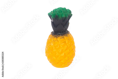 Pineapple rubber toy isolate on white background