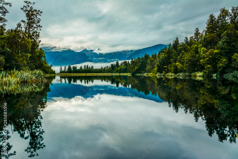 Lake matheson at new zealand