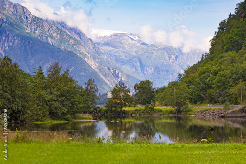 Summer morning in Norway, near the small town of Odda