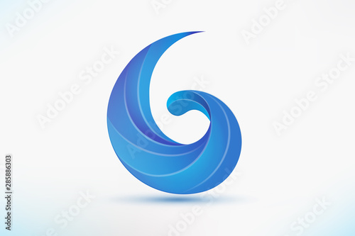 Fototapeta Naklejka Na Ścianę i Meble -  Logo blue beach waves symbol icon illustration vector image design