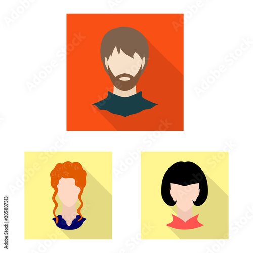 Vector illustration of avatar and dummy symbol. Collection of avatar and figure vector icon for stock.