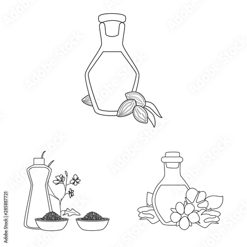 Vector illustration of healthy and vegetable sign. Set of healthy and organics vector icon for stock.