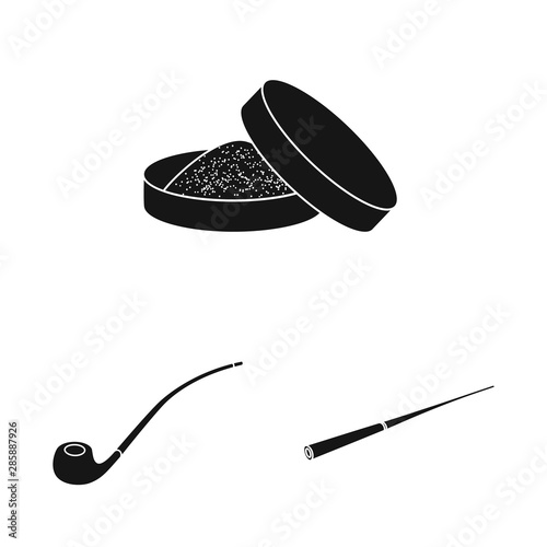 Vector illustration of anti and habit logo. Collection of anti and tobacco vector icon for stock.