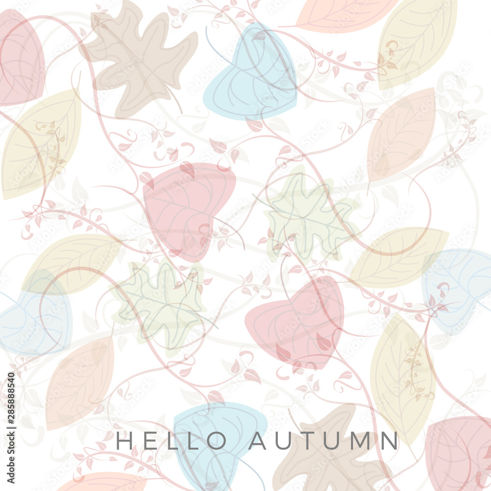 Autumn sale background, layout decorate with leaves of autumn. Poster and frame leaflet or web banner. Vector template.