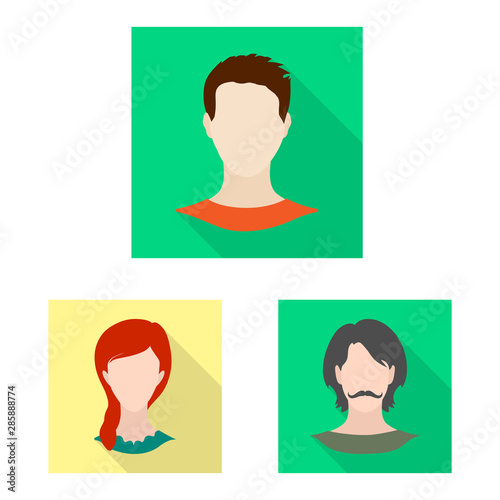 Vector illustration of avatar and dummy icon. Collection of avatar and figure stock symbol for web.