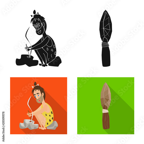 Isolated object of evolution and prehistory sign. Set of evolution and development vector icon for stock.