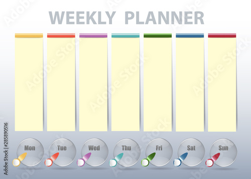 Weekly planner on the blue gradient background.