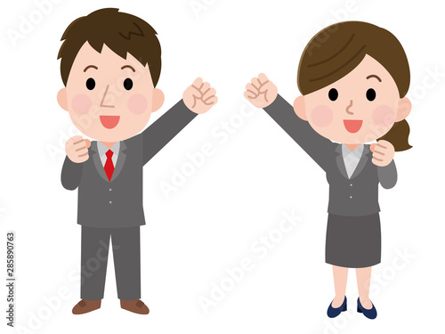 職業　会社員　男女　線なし　イラスト