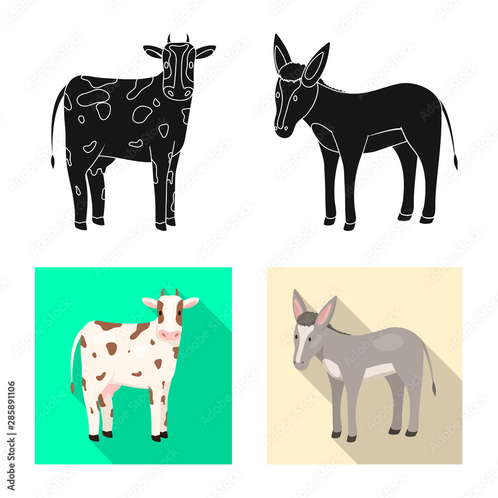 Isolated object of breeding and kitchen sign. Collection of breeding and organic stock vector illustration.
