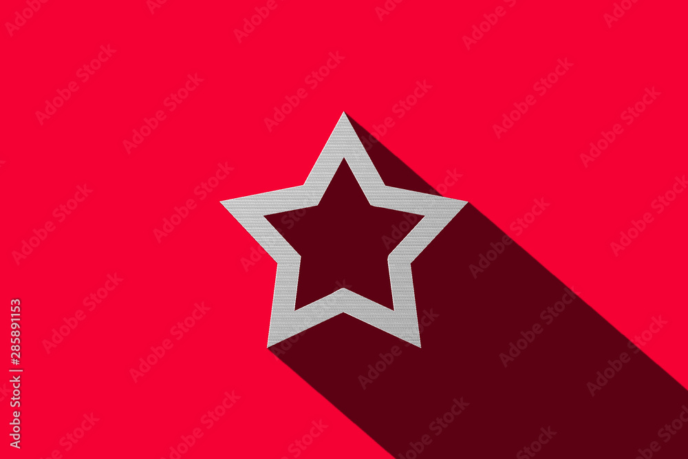 Star with red background and long shadow Star with red background and long shadow