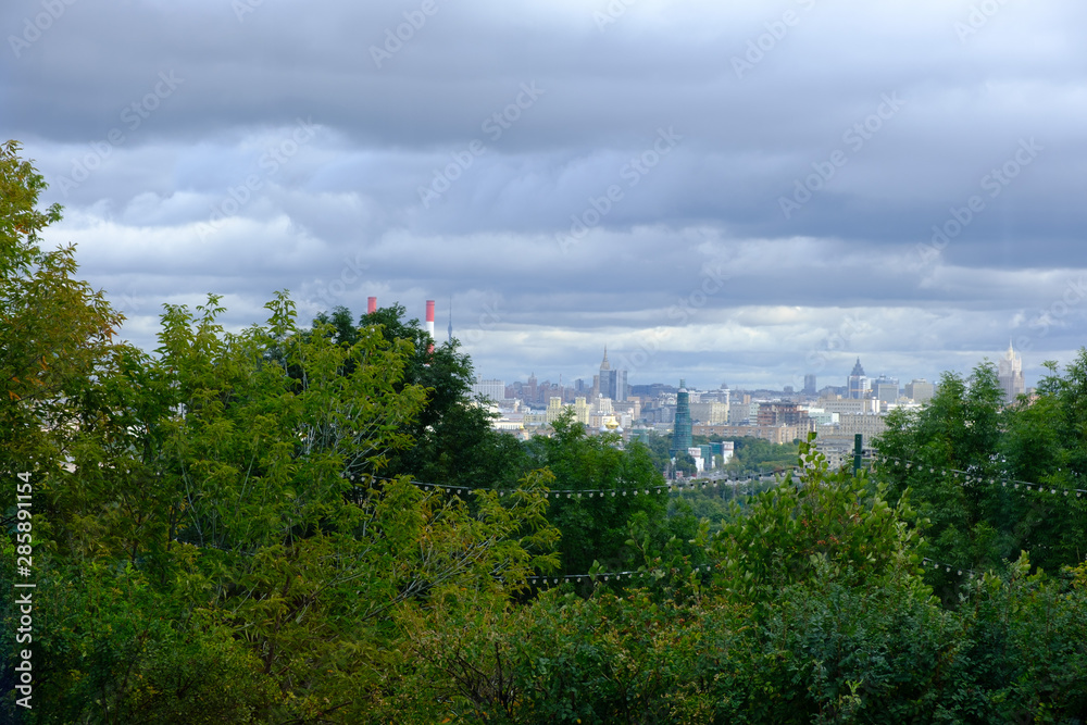 Panoramic view of Moscow (Russia) from Sparrow Hills